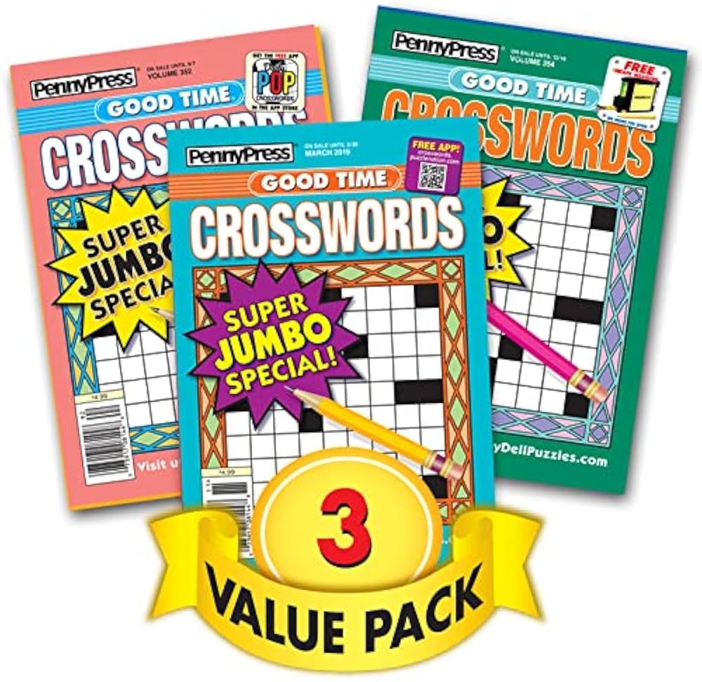 Penny Press Dell Magazines Good Time Crossword Puzzles For All Ages 3 Pack Amazon Books