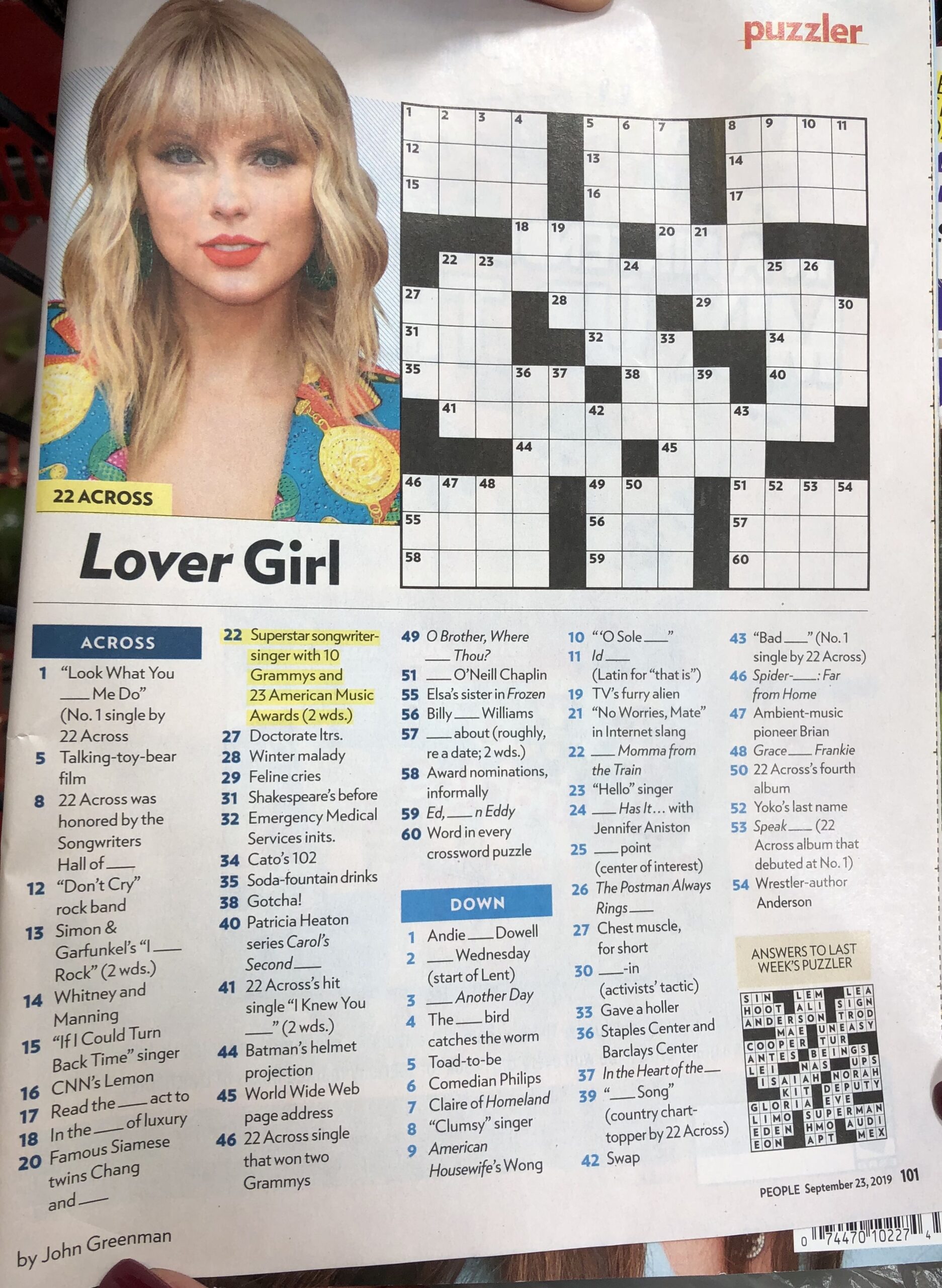 People Magazine Crossword Puzzles Printable Printable Art Activities