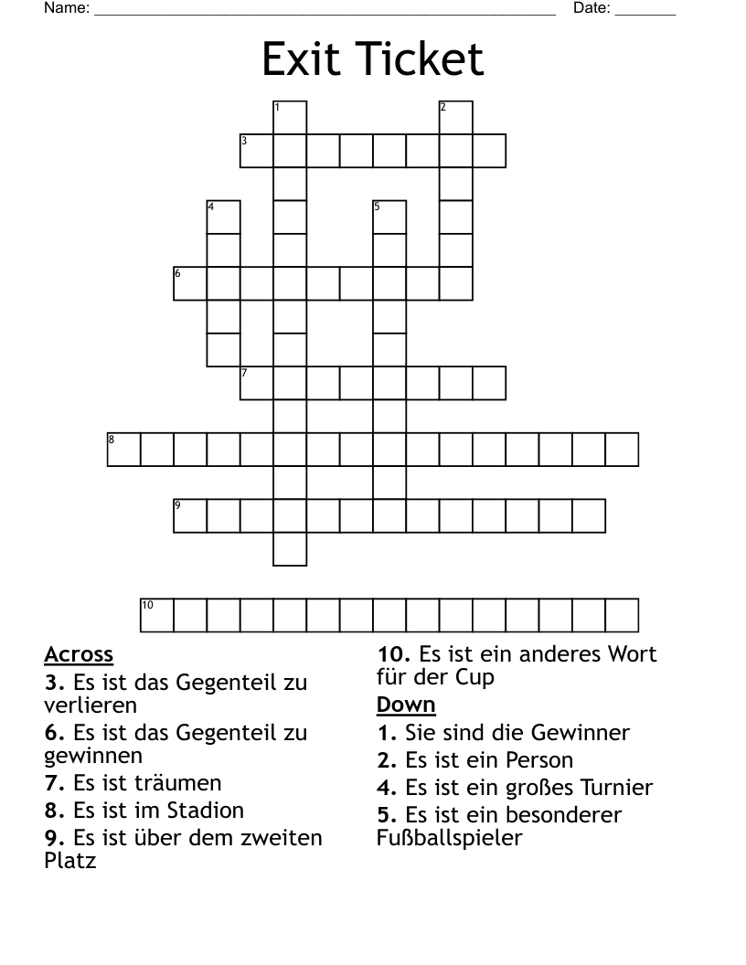 Personal Pronomen Sein Interrogativpronomen Crossword WordMint
