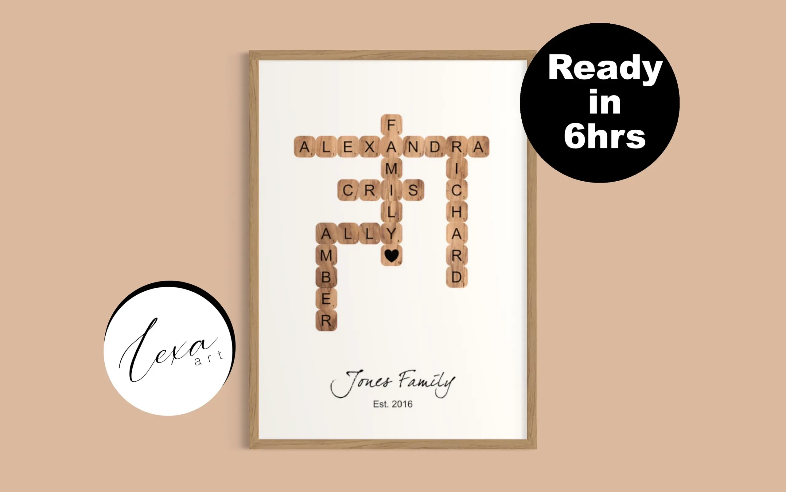 Personalised Family Crossword Puzzle Wall Art Wood Family Names Sign Housewarming Gift Gift For The Home Personalized Family Tree Etsy