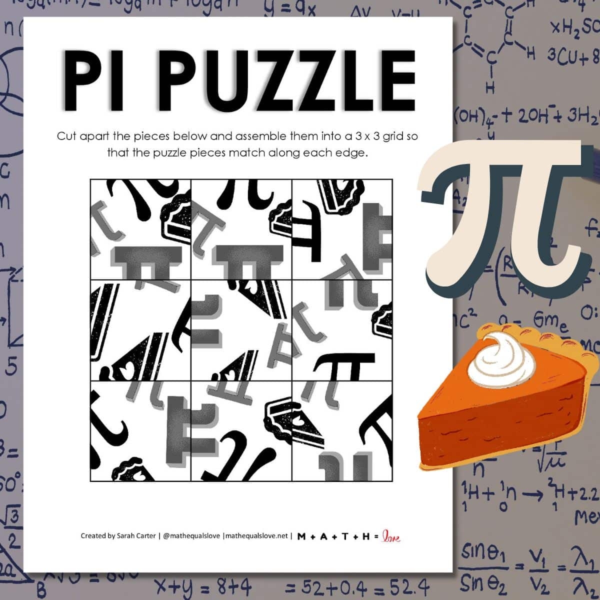 Pi Puzzle For Pi Day Math Love