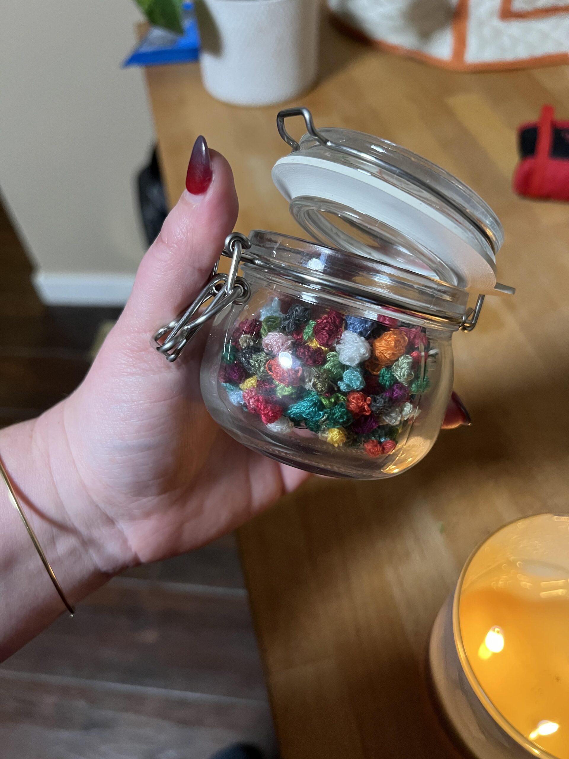 PIC Leftover Bits Of Floss In A Jar Kinda Pretty Too R CrossStitch