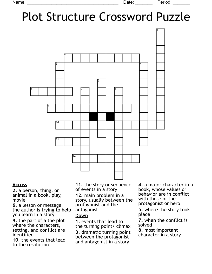 Plot Structure Crossword Puzzle WordMint