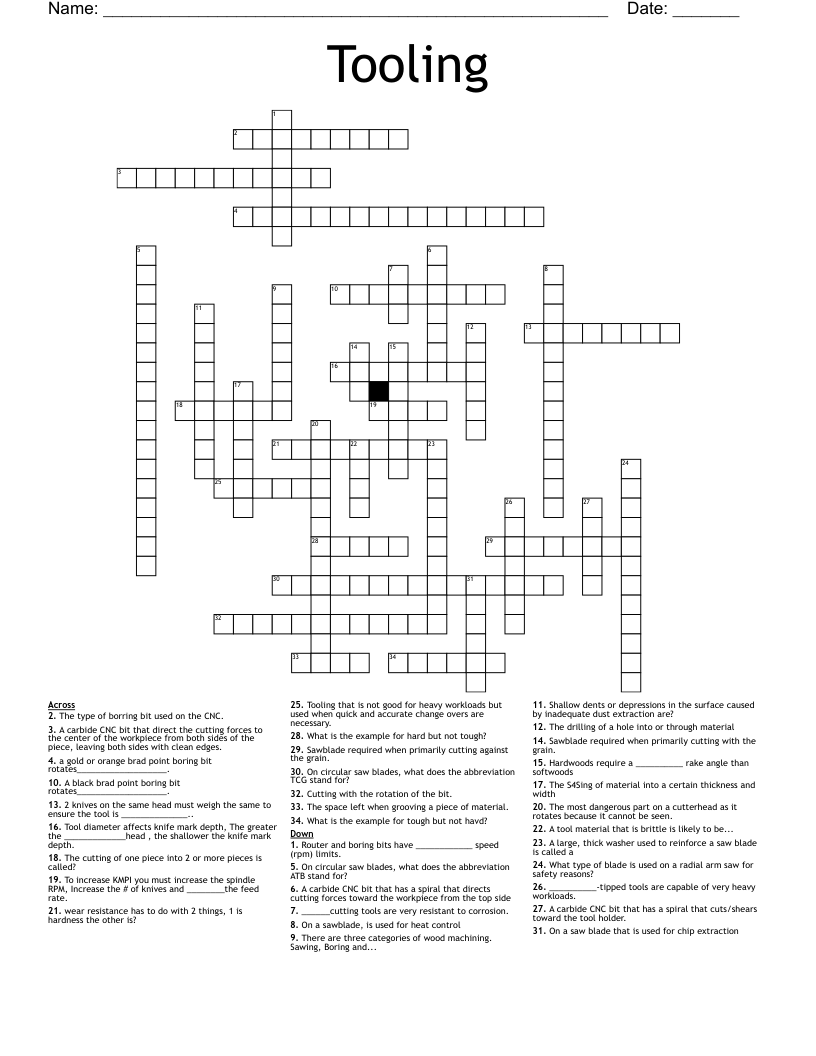 Power Tools Crossword WordMint