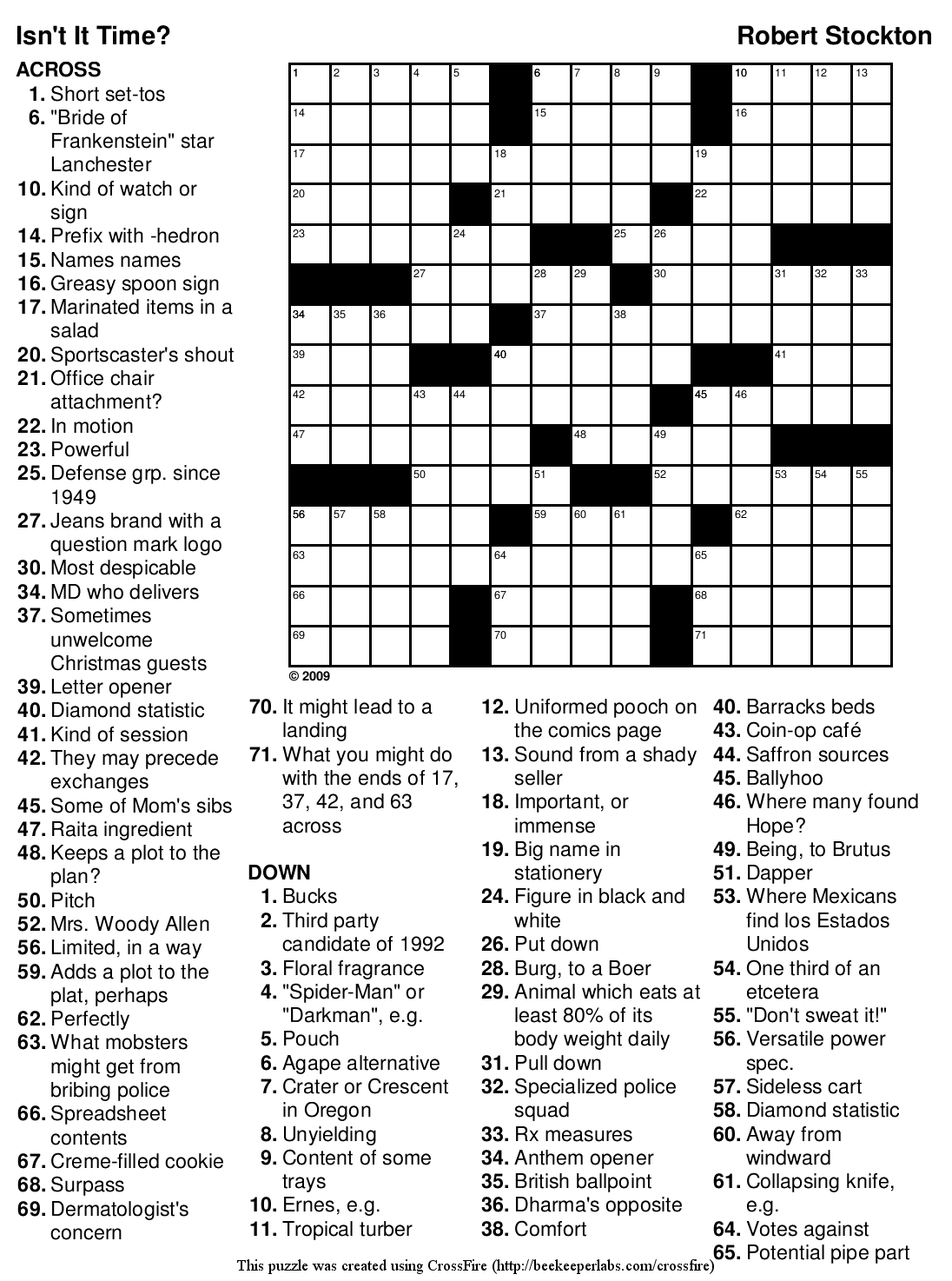 Printable Crossword Puzzles By Thomas Joseph Printable Party Favors