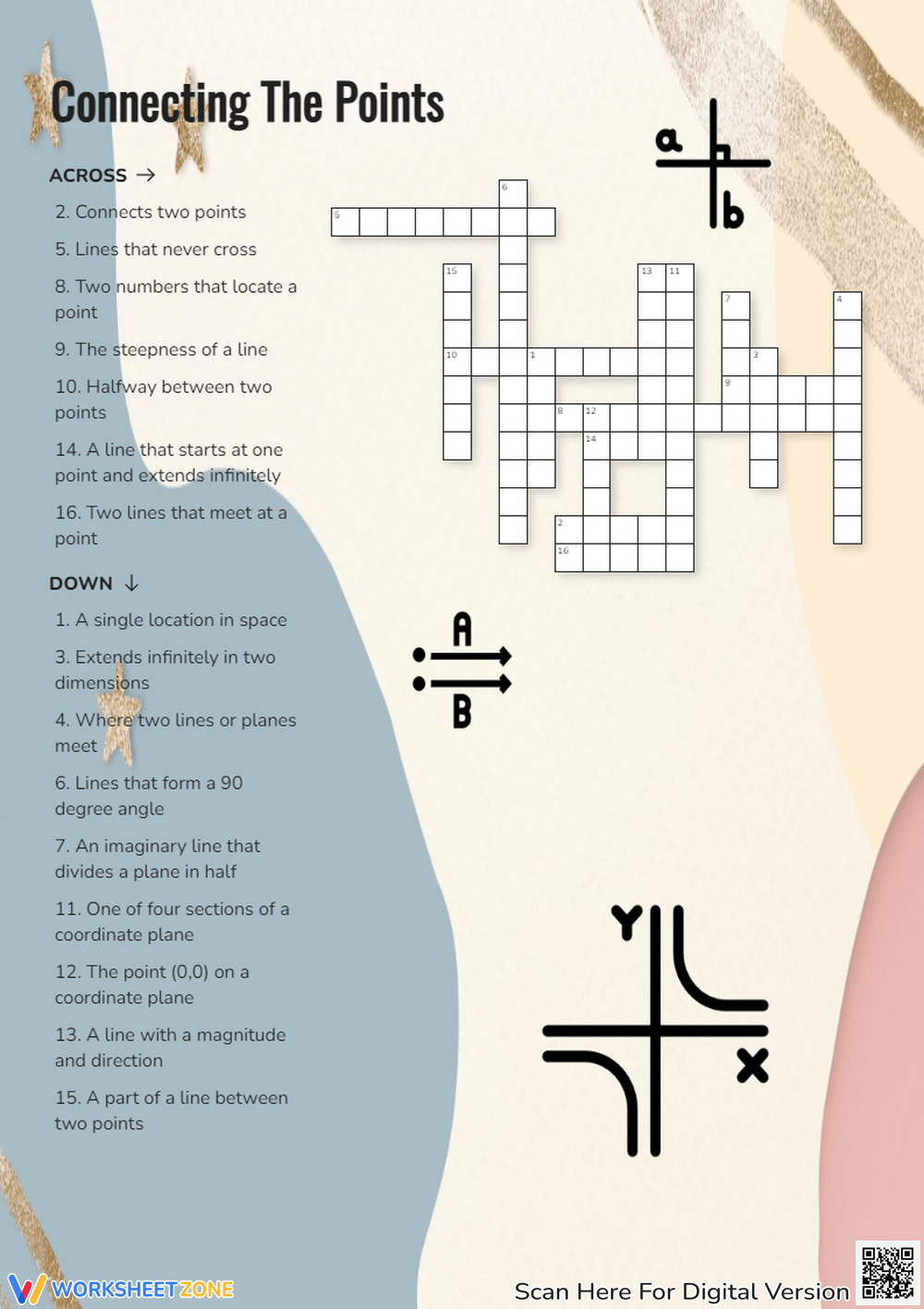 Printable Grade 5 Lines Crossword Worksheets