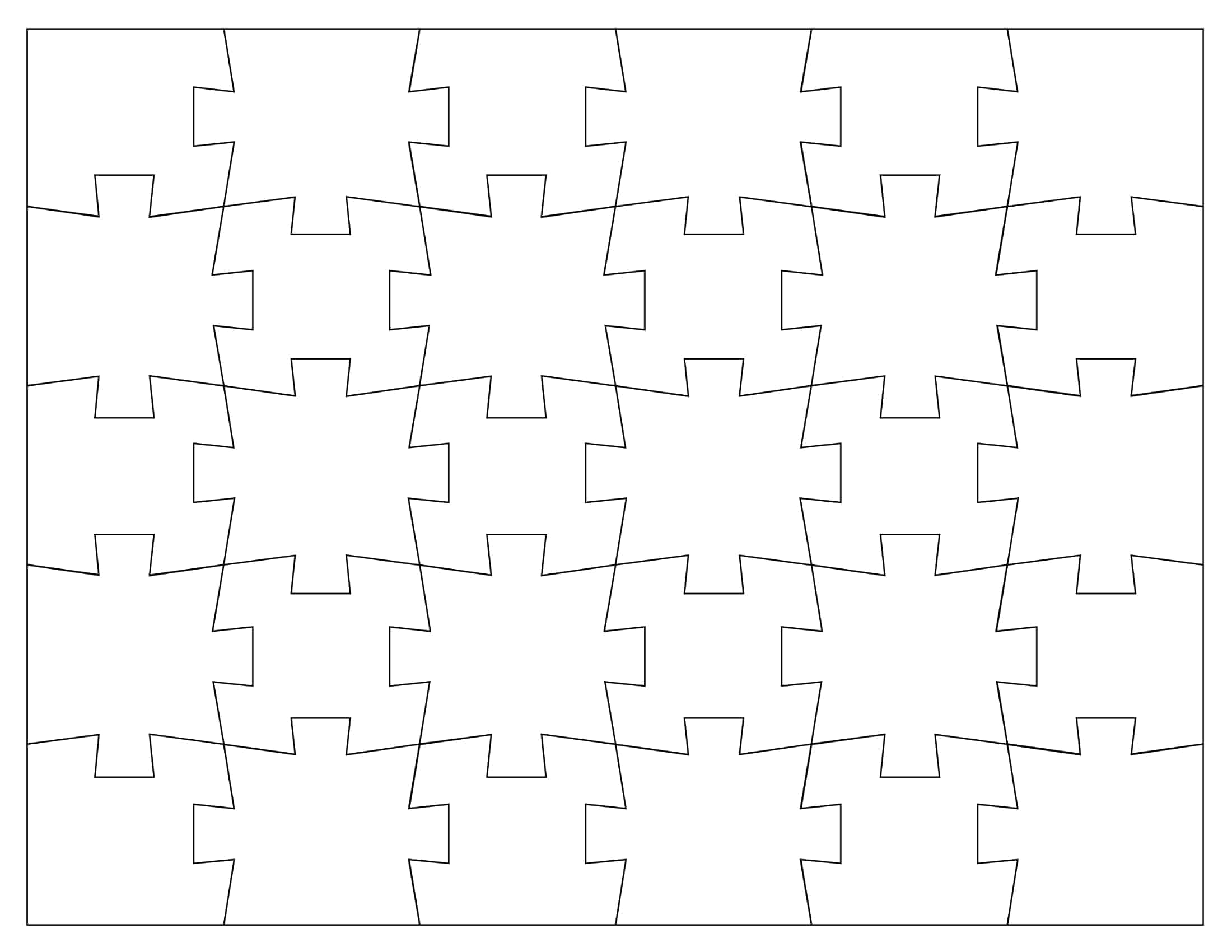 Printable Rompecabezas 24 Piezas Free Printable Puzzle Piece Templates PDF 4 12 24 Piece