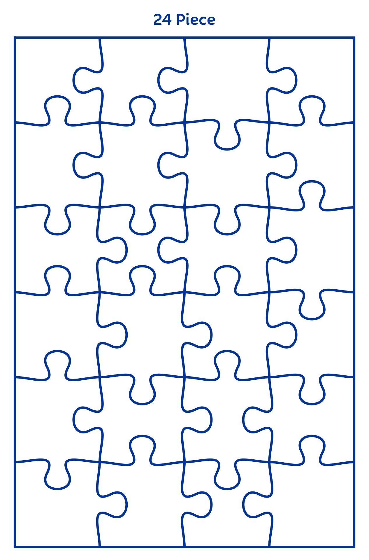 Printable Rompecabezas 24 Piezas Puzzle Grid From 24 Jigsaw Vector Illustration