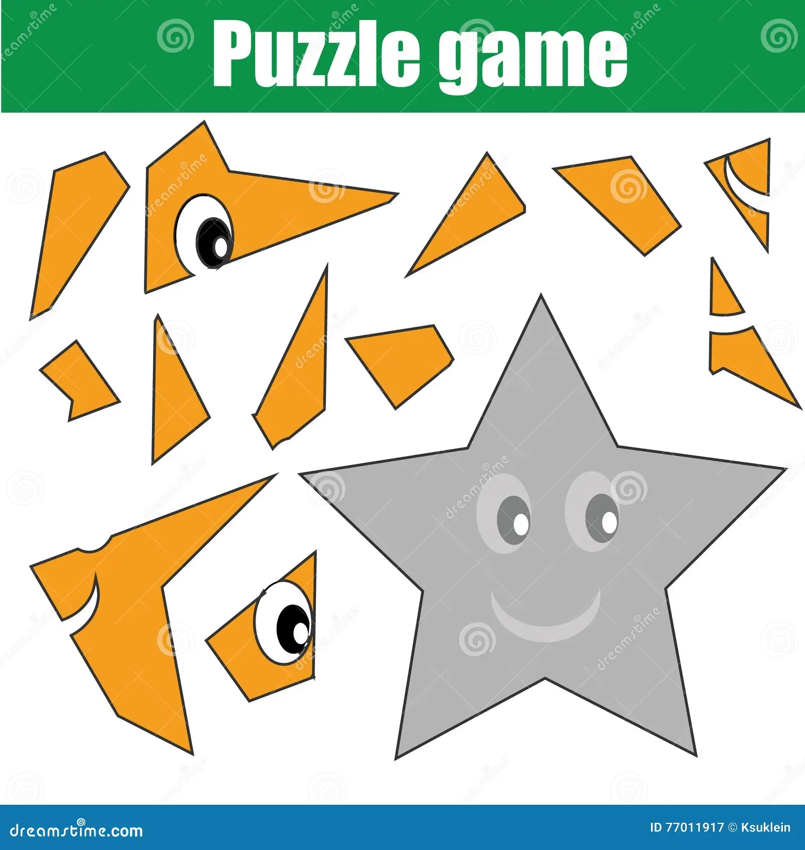 Puzzle Game With Star Shape Printable Kids Activity Sheet Stock Vector Illustration Of Magazines Games 77011917