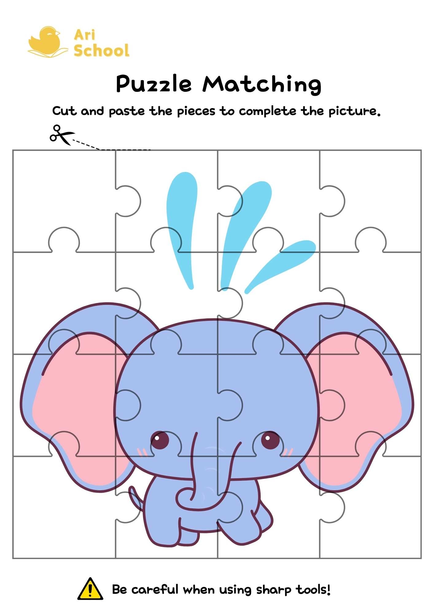 Puzzle Matching Elephant Arischool