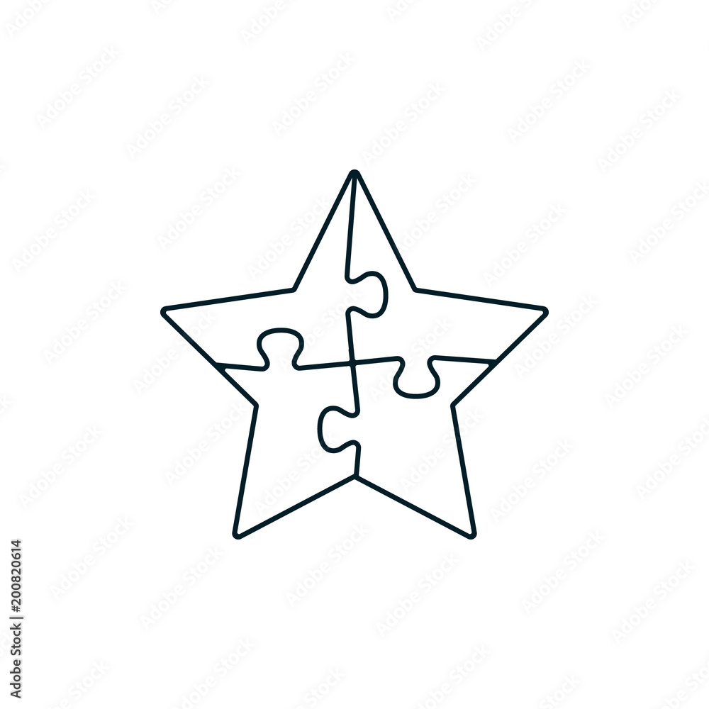 Puzzle Star Line Icon Vector Logo Design Template Modern Flat Concept Stock Vector Adobe Stock