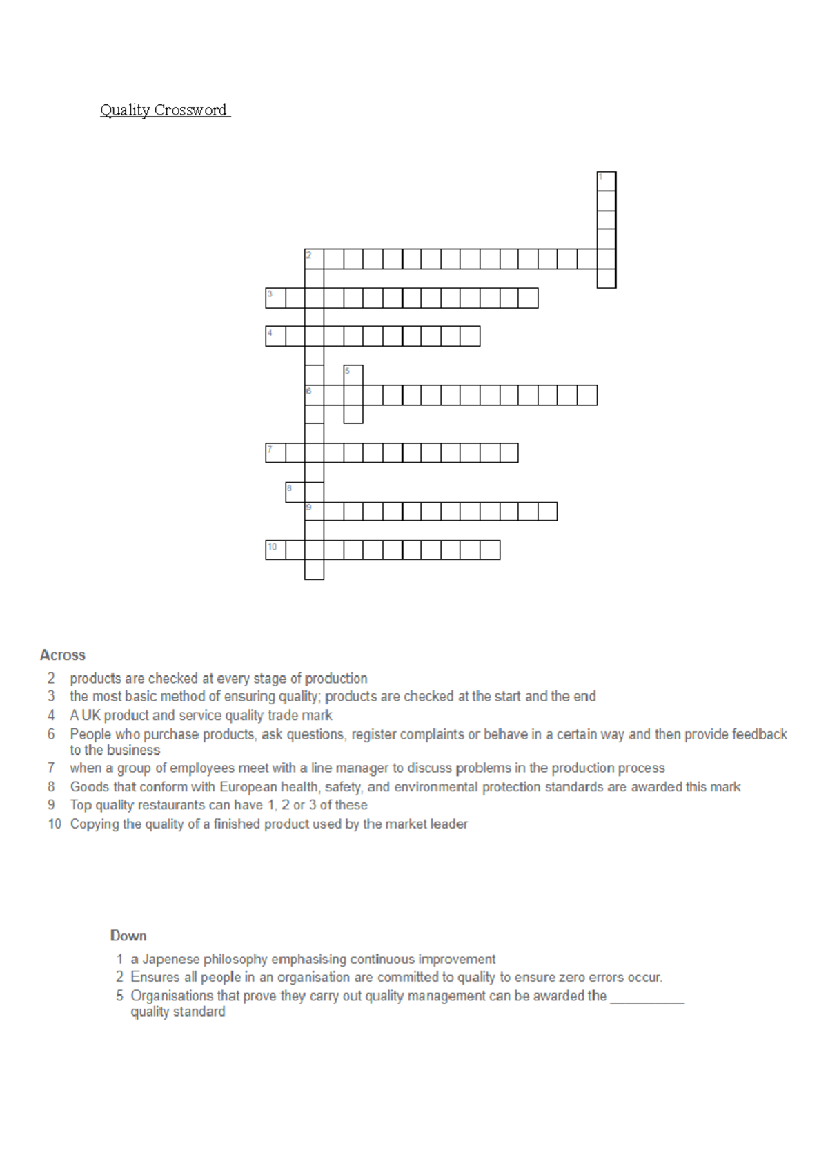Quality Crossword Puzzle Solutions And Tips Studocu