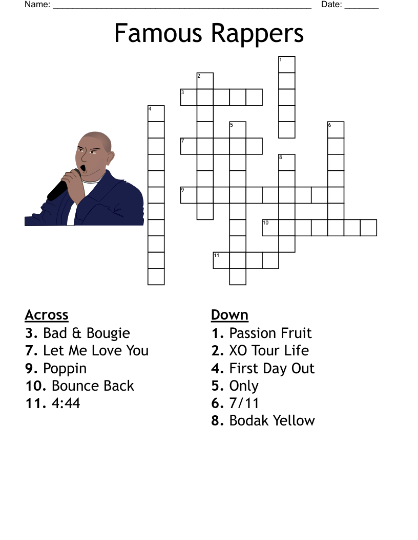 Rapper Crossword Word Search WordMint