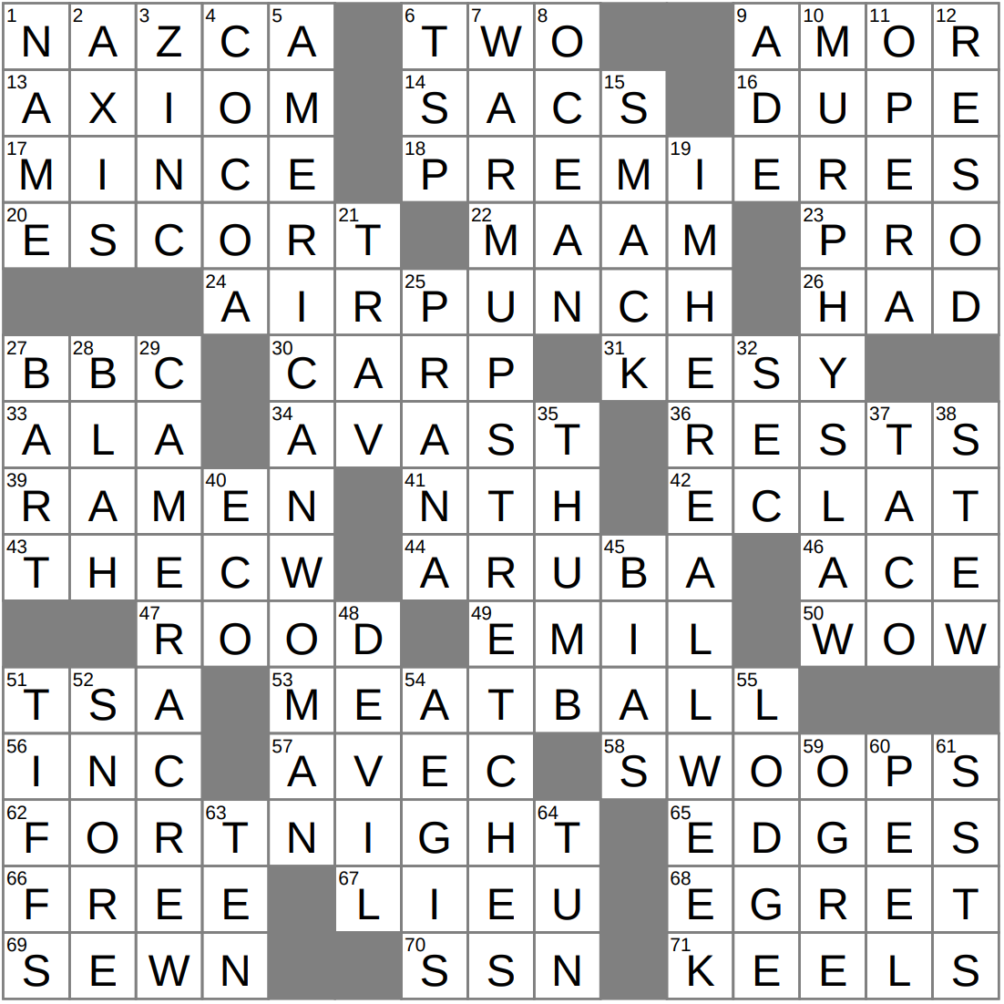 Razzle dazzle Crossword Clue Archives LAXCrossword