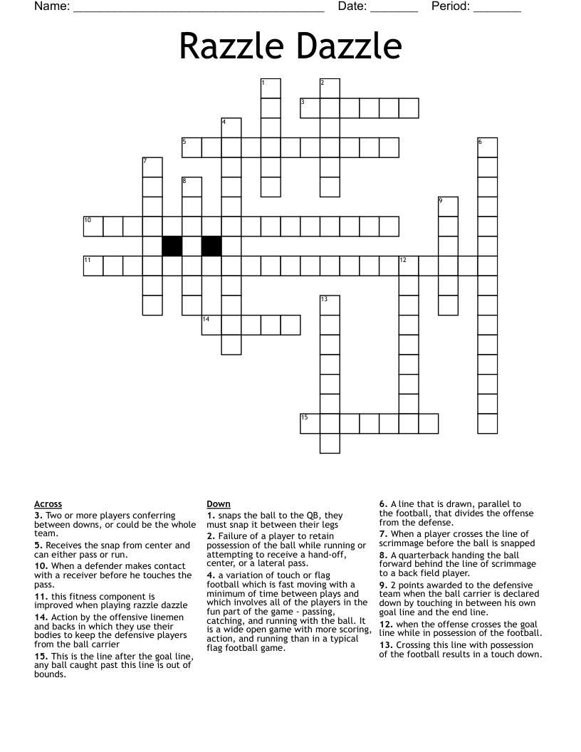 Razzle Dazzle Crossword WordMint