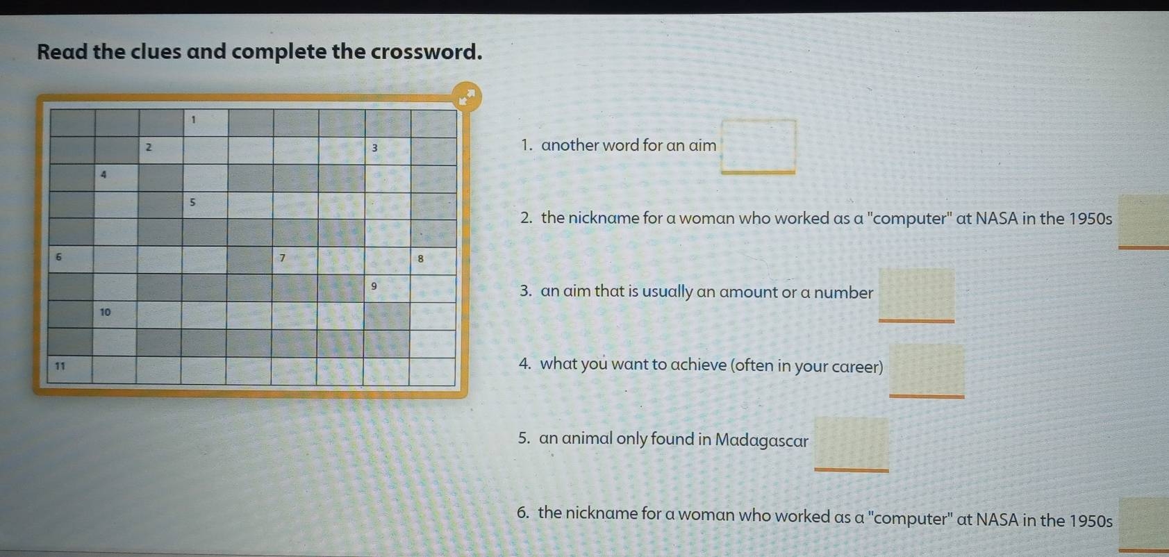 Resuelto Read The Clues And Complete The Crossword 1 2 1 Another Word For An Aim 2 3 Resuelto Read The Clues And Complete The Crossword 1 2 1 Another Word For An Aim 2 3
