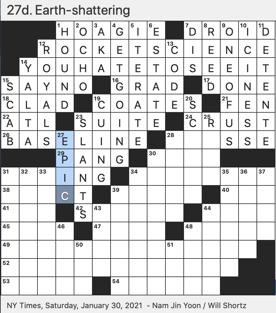 Rex Parker Does The NYT Crossword Puzzle Amphibian That Ogden Nash Once Rhymed With Bottle SAT 1 30 21 Singing Style With African American Roots Longtime Sacha Baron Cohen Persona