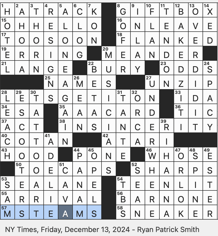 Rex Parker Does The NYT Crossword Puzzle Antarctic Penguin FRI 12 13 24 Chargeable Conveyances Tech Entrepreneur Altman What Han Solo Never Wants To Be Told Title Princess In