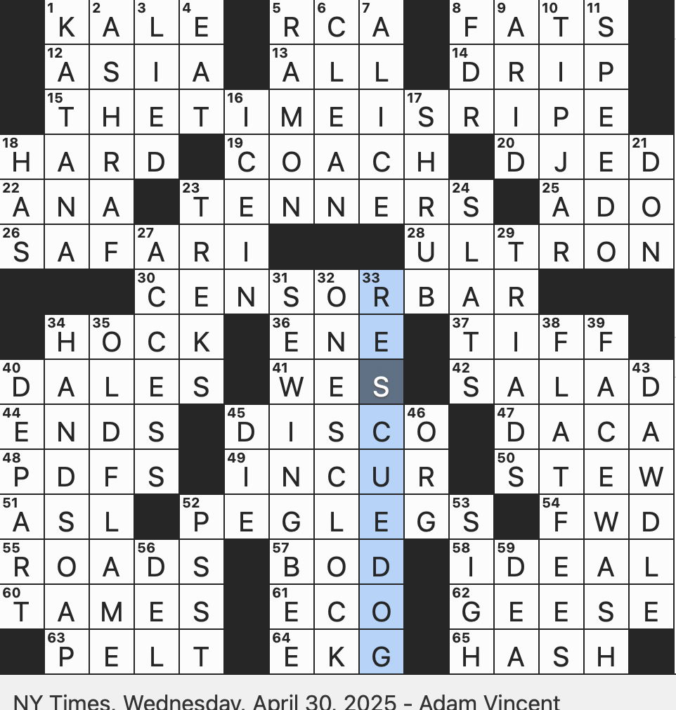 Rex Parker Does The NYT Crossword Puzzle April 2025