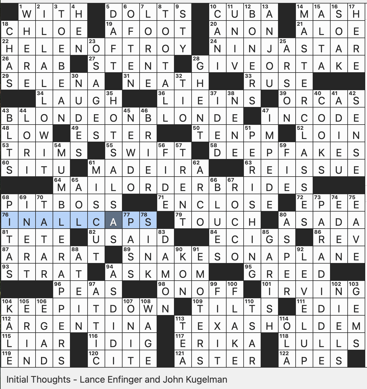 Rex Parker Does The NYT Crossword Puzzle Basic Drumming Pattern SUN 4 12 26 Hip hop Artists With Unintelligible Lyrics Trading Card Error Squishy Part Of A Cat s Paw Cutesily 
