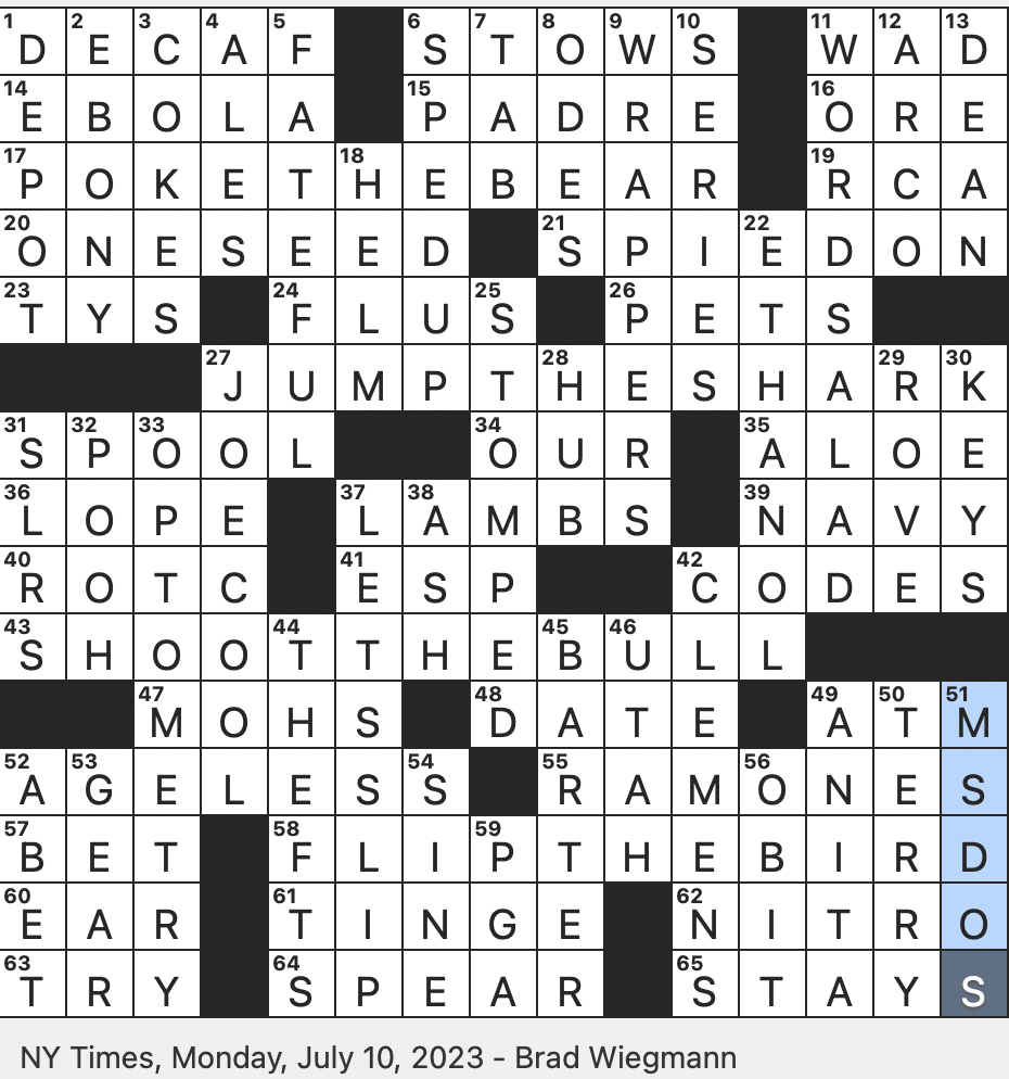 Rex Parker Does The NYT Crossword Puzzle Become Absurdly Outlandish As A TV Show MON 7 10 23 Expressions Of Gratitude In Texts Snoopy s Alter Ego In Sunglasses Disposable Parts Of Grocery Purchases