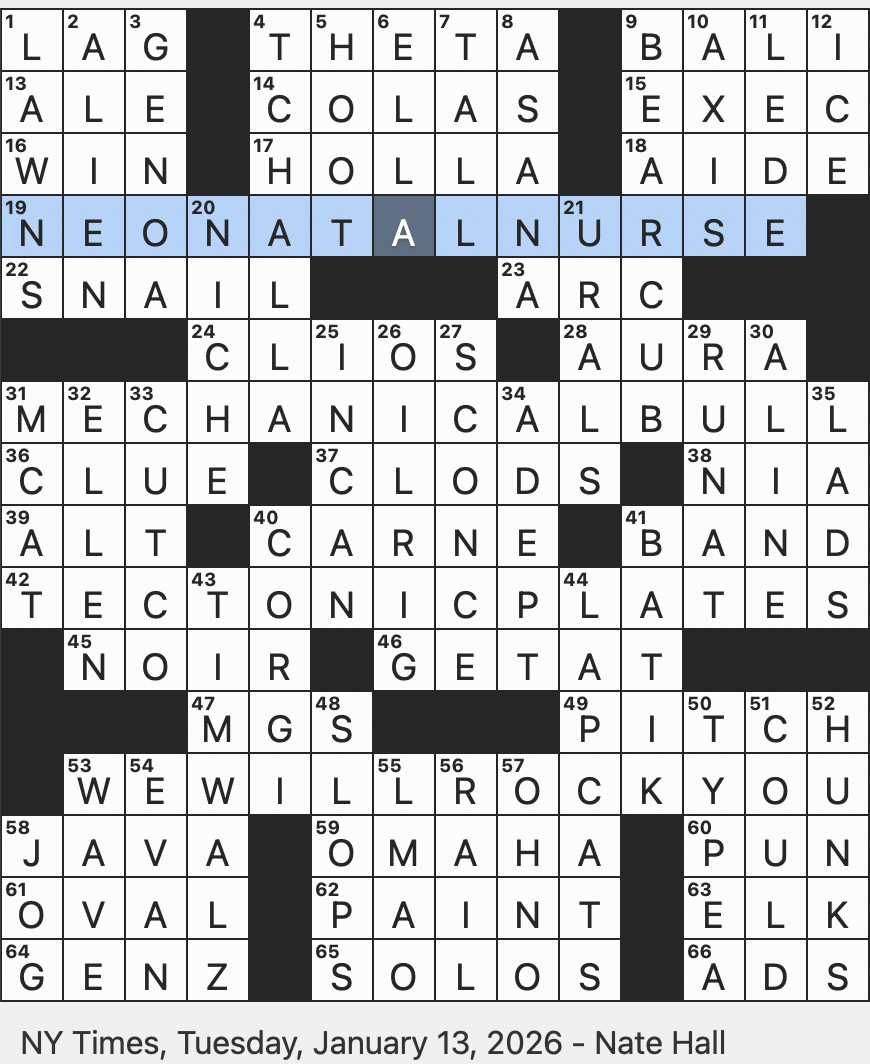 Rex Parker Does The NYT Crossword Puzzle Big Name In Carving Knives TUE 1 13 26 Birth Name Of Marvel Comics Black Panther Angle Symbol In Geometry Segments Of Earth s Lithosphere
