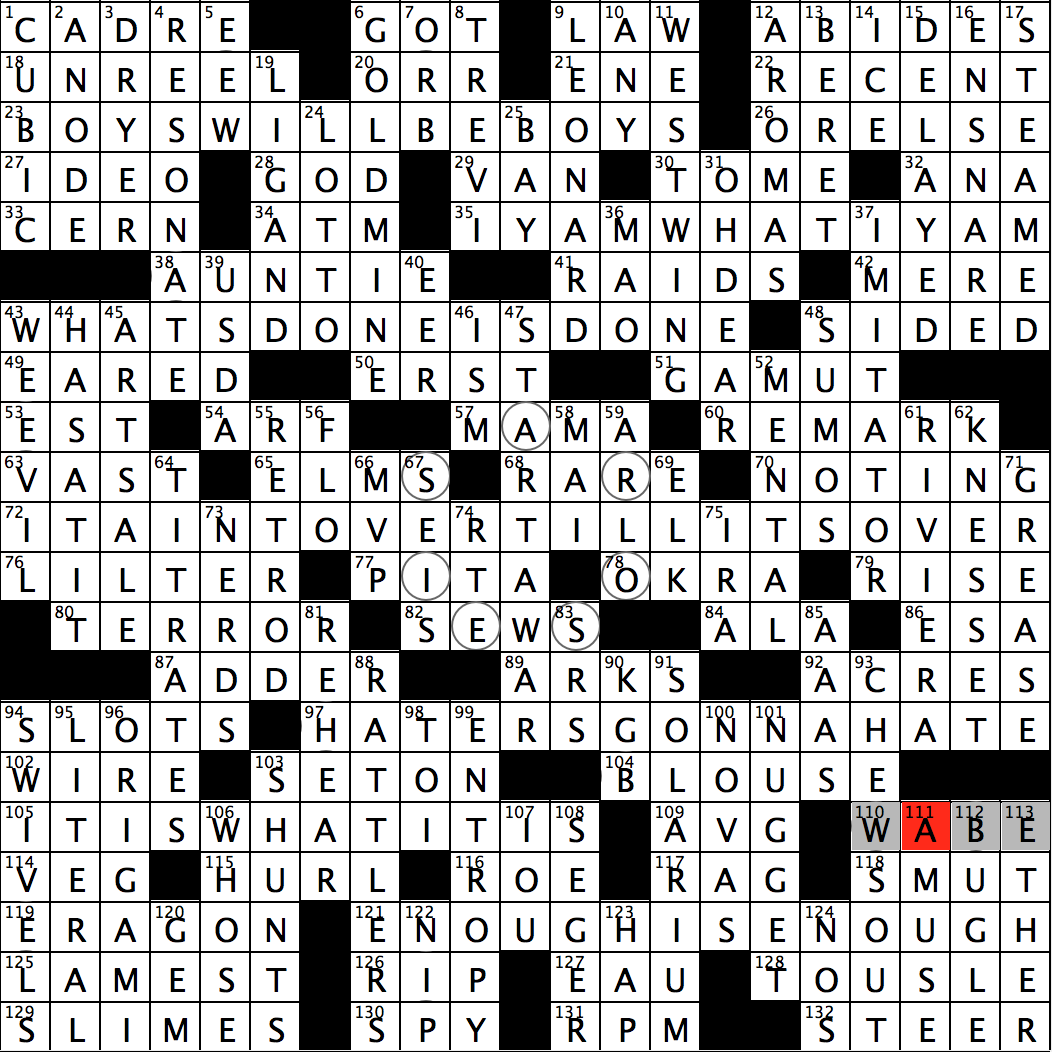 Rex Parker Does The NYT Crossword Puzzle Food Often With Pentagonal Cross Sections SUN 7 13 14 World s Largest Particle Physics Lab In Switzerland Frequent Features Of John Constable Landscapes Traditional Gaelic Singer