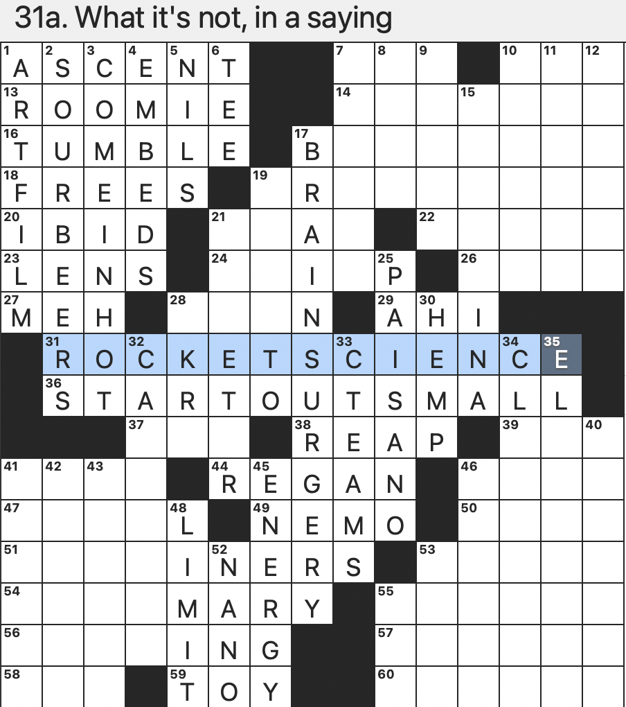 Rex Parker Does The NYT Crossword Puzzle Greek Word For knowledge SAT 2 3 24 Sir Georg Who Conducted 999 Chicago Symphony Concerts Cannabis With A High Level Of THC 