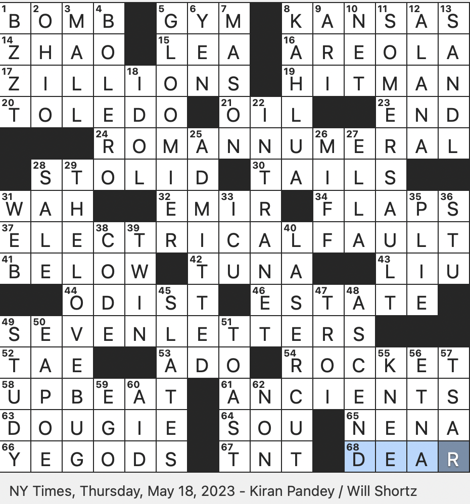 Rex Parker Does The NYT Crossword Puzzle Guy Who Inspired An Early 2010s Hip hop Dance THU 5 18 23 Video Game Franchise Featuring A Clone Assassin Cuban Song Genre That Shares