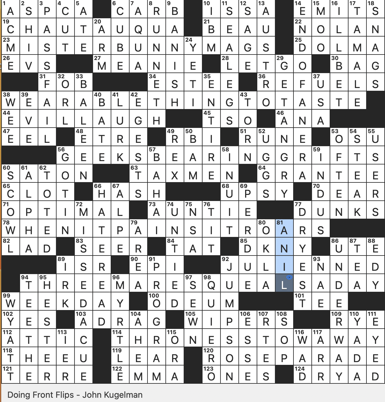 Rex Parker Does The NYT Crossword Puzzle Leaf wrapped Turkish Dish 7 30 23 Bit Of Old Norse Publicly Makes Fun Of Slangily With on Social Movement That Teddy Roosevelt Proclaimed 