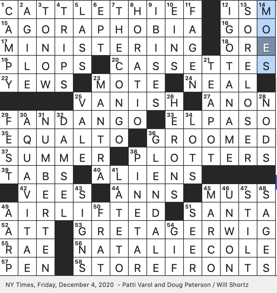 Rex Parker Does The NYT Crossword Puzzle Los Angeles Suburb Bordering Griffith Park FRI 12 4 20 6 9 Months 1986 Sci fi Film Sequel Trees Symbolizing Death In Celtic Culture 