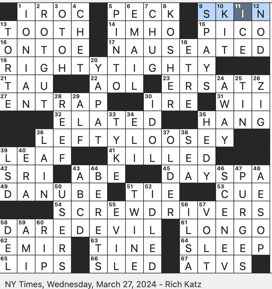 Rex Parker Does The NYT Crossword Puzzle Naval Threats According To An Old Saying WED 3 27 24 Release Following The GameCube T That Comes Before Y Characteristic Sound Of