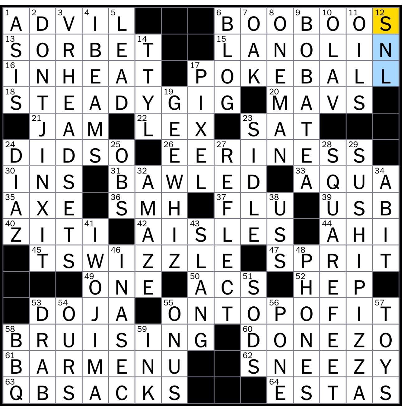 Rex Parker Does The NYT Crossword Puzzle Palate Cleanser In A Multicourse French Meal SAT 2 17 2024 Order That Comes With A Wide Straw Very Rough As An Experience