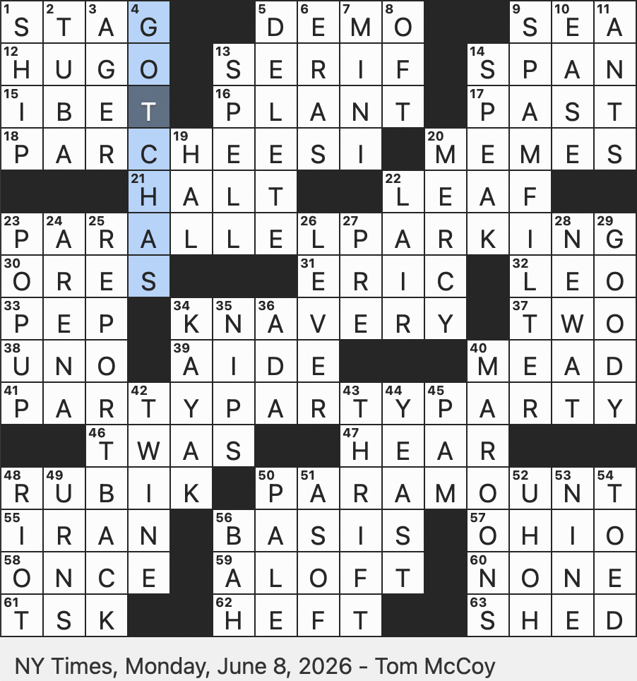 Rex Parker Does The NYT Crossword Puzzle Scoundrel s Deeds MON 6 8 26 Email Winnower Popular Board Game Adapted From India 1 Watercraft For An Inuit Accessibility Law Inits