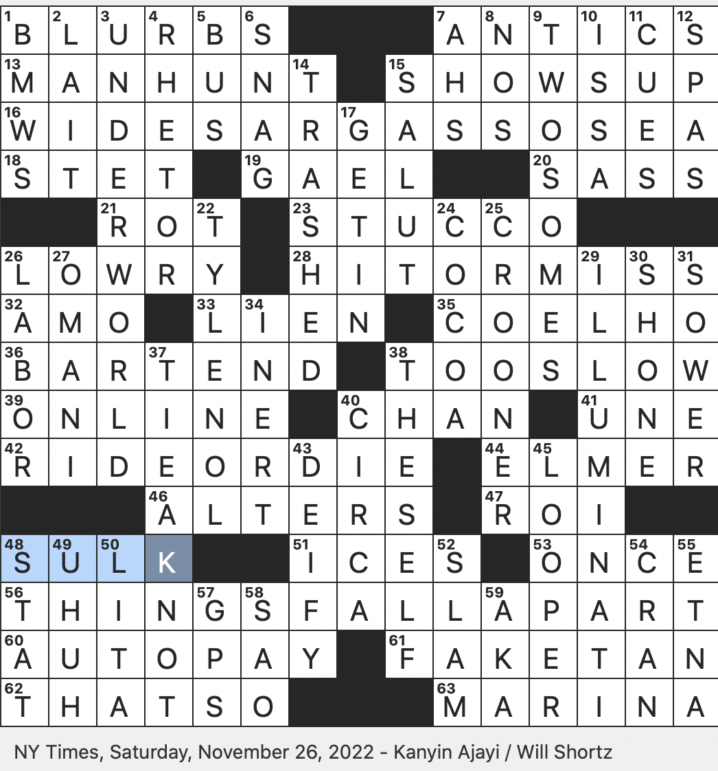 Rex Parker Does The NYT Crossword Puzzle Six time N B A All Star Kyle SAT 11 26 22 Key Piece Of An Overlock Sewing Machine Crazy Rich Asians Actress Gemma Mountain Whose Name