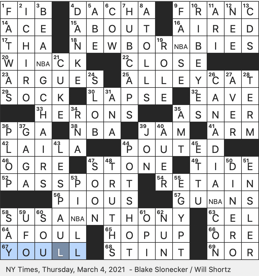 rex parker does the nyt crossword puzzle violinist leopold taradiddle thu 3 4 21 retired pugilist ali origin of water clock technology birds with s shaped necks divisions of a krone