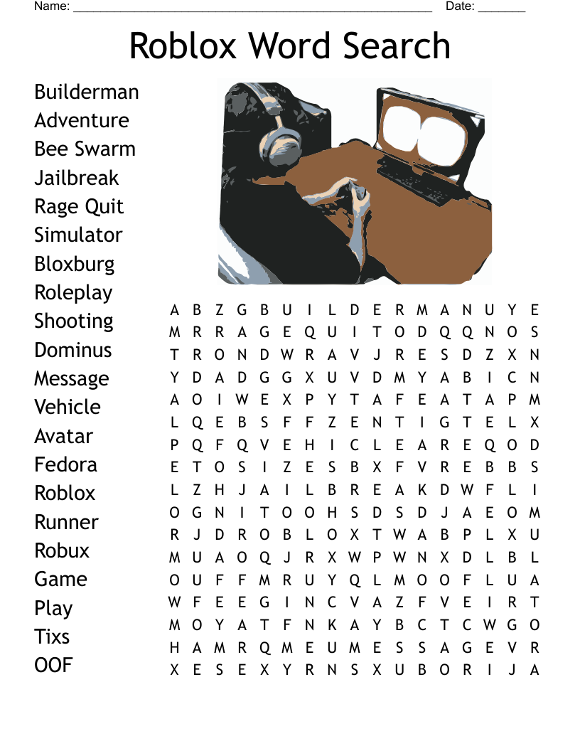 Roblox Games Word Search WordMint