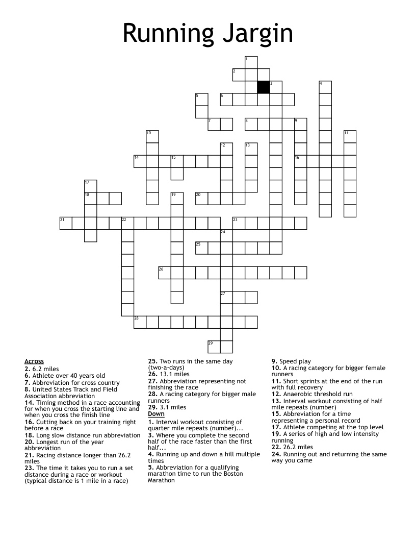 Running Jargin Crossword WordMint