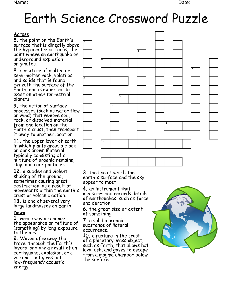 Science Crossword WordMint Science Crossword WordMint