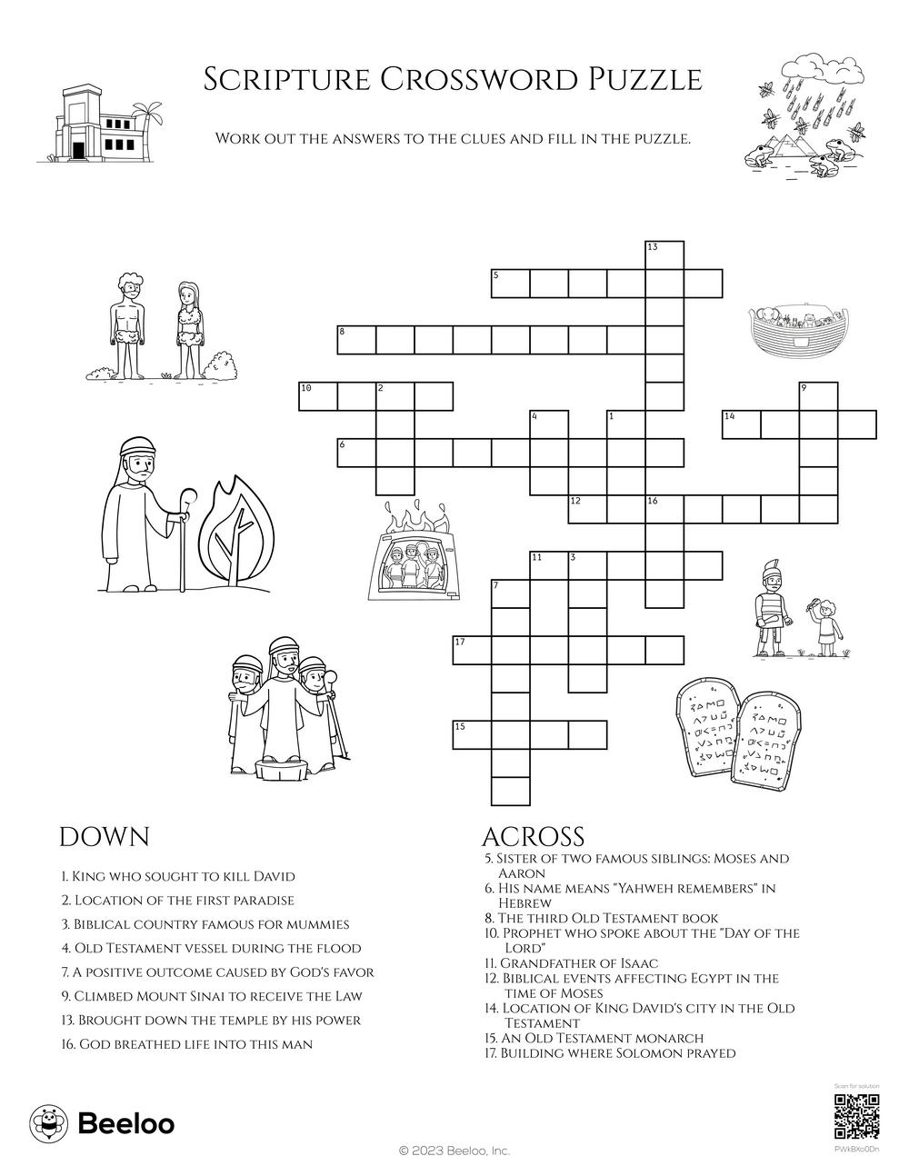 Scripture Crossword Puzzle Beeloo Printable Crafts And Activities For Kids