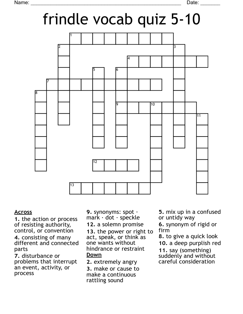 Short Story Crossword WordMint