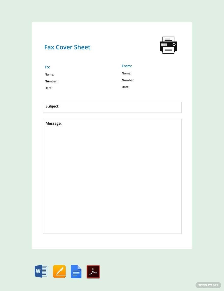 Simple Fax Cover Sheet Template In Word Pages PDF Google Docs Download Template