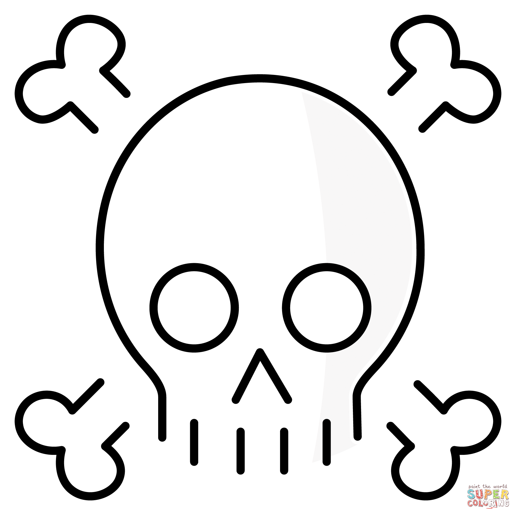 Skull And Crossbones Emoji Coloring Page Free Printable