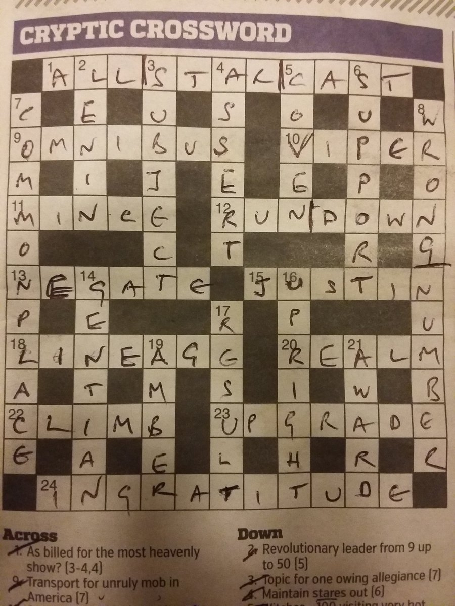 So We Finished The Metro Cryptic Crossword NightShift NightShelter HolyTrinitySW19