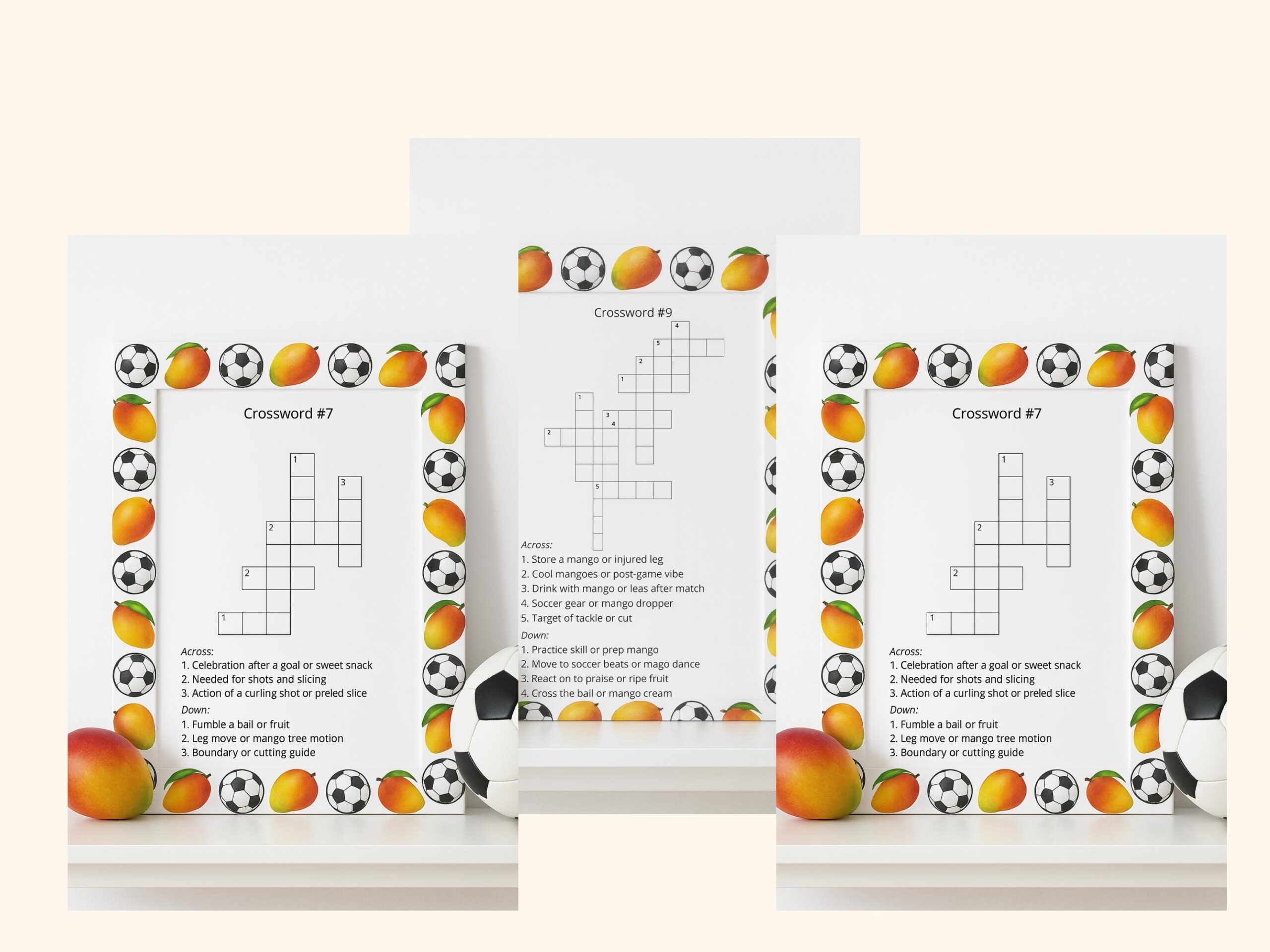 Soccer Mangoes Crossword Puzzle Book 2026 World Cup Prep Etsy
