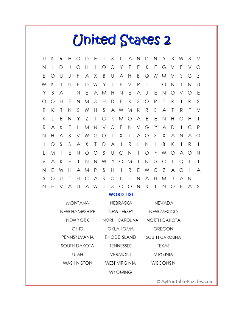 Social Studies My Printable Puzzles