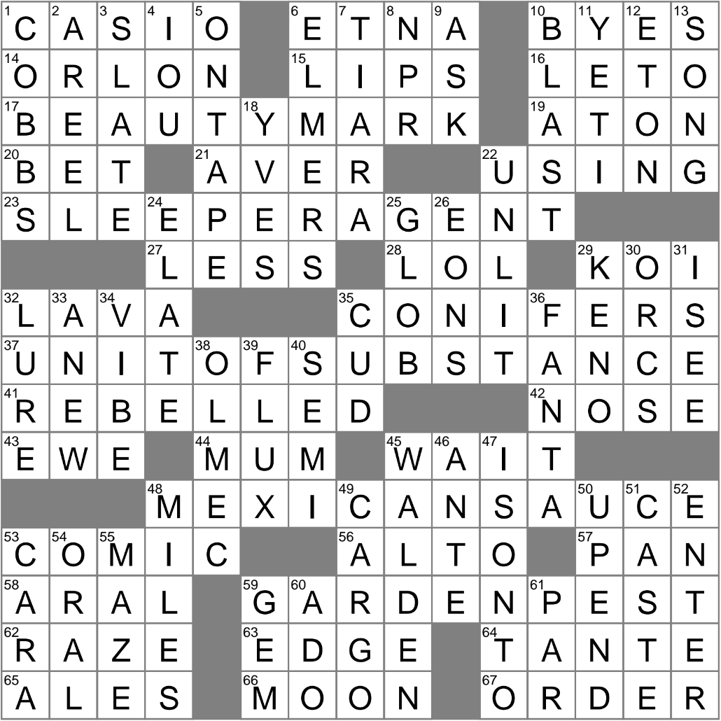 Soeur De La M re Crossword Clue Archives LAXCrossword