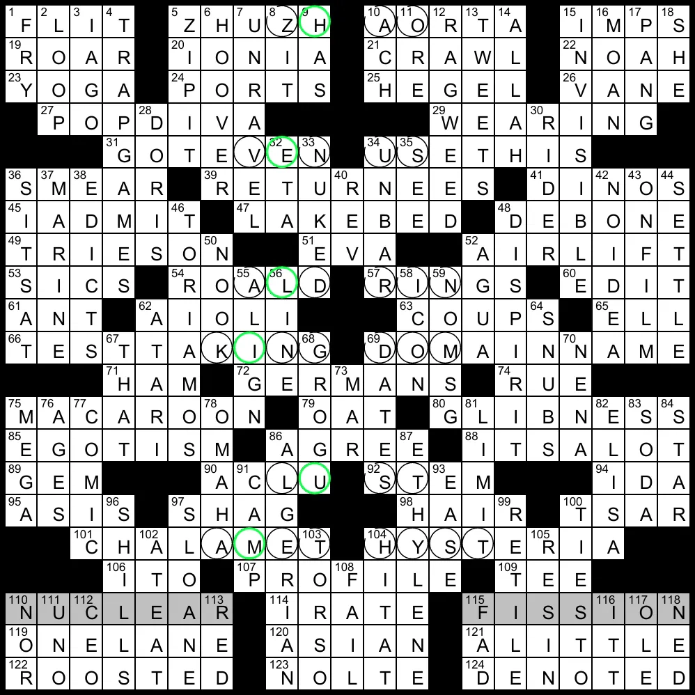 Solution To Evan Birnholz s June 7 Crossword Split Seconds The Washington Post