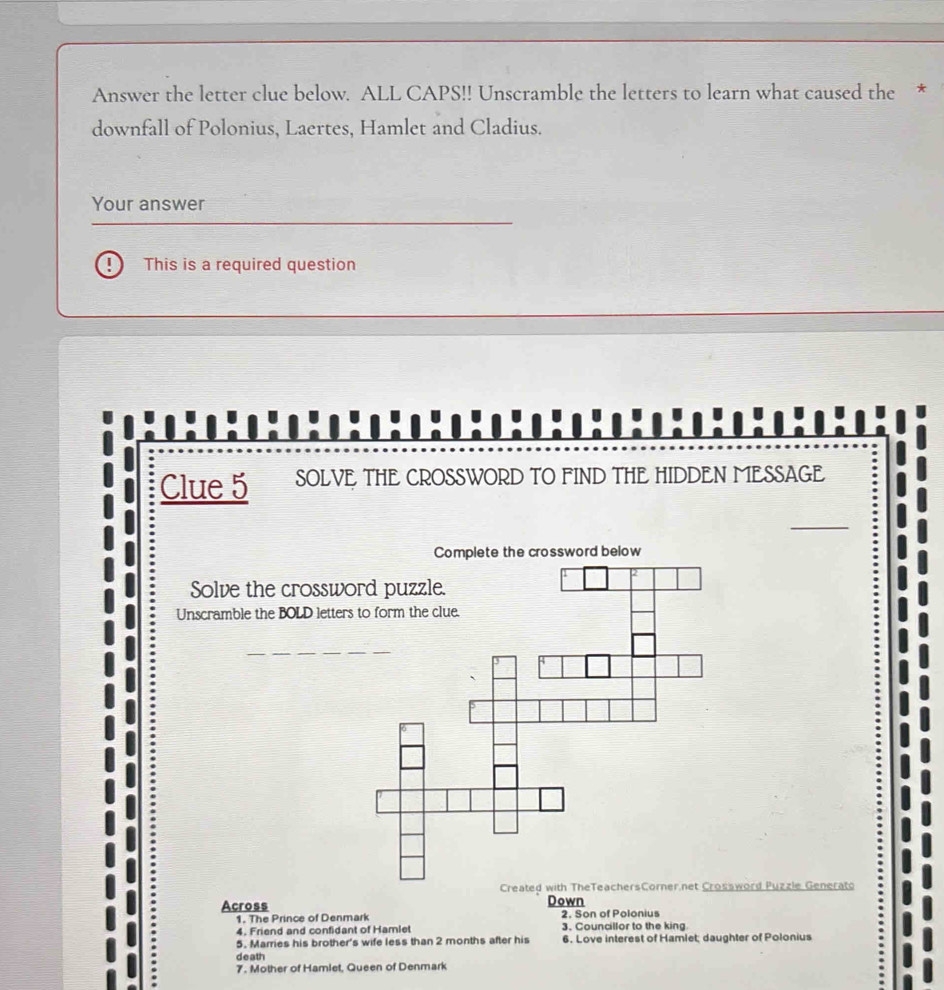 Solved Answer The Letter Clue Below ALL CAPS Unscramble The Letters To Learn What Caused The Literature