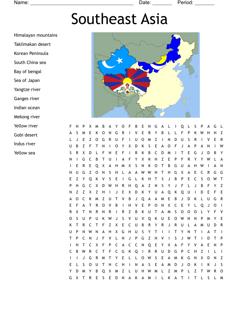 Southeast Asia Crossword WordMint